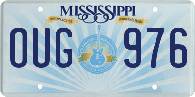 MS license plate OUG976