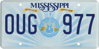 MS license plate OUG977