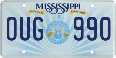 MS license plate OUG990