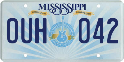 MS license plate OUH042