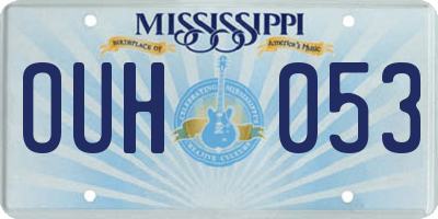 MS license plate OUH053
