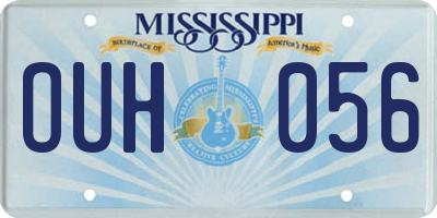 MS license plate OUH056