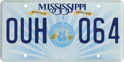 MS license plate OUH064