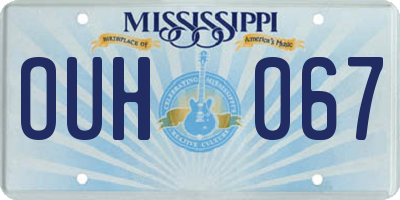 MS license plate OUH067