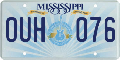 MS license plate OUH076