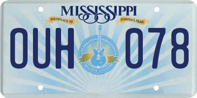 MS license plate OUH078