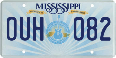 MS license plate OUH082