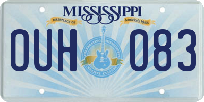 MS license plate OUH083
