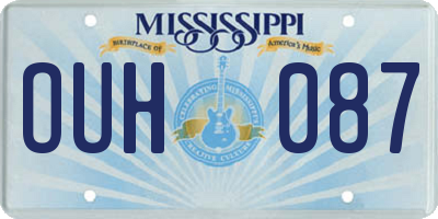 MS license plate OUH087