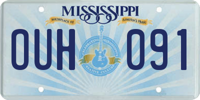 MS license plate OUH091