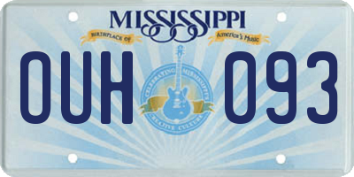 MS license plate OUH093