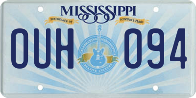 MS license plate OUH094