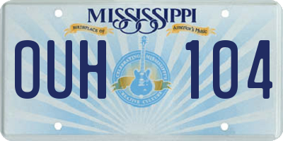 MS license plate OUH104