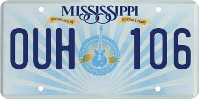 MS license plate OUH106