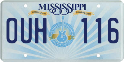 MS license plate OUH116