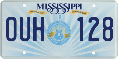 MS license plate OUH128