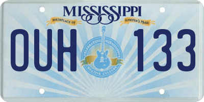 MS license plate OUH133