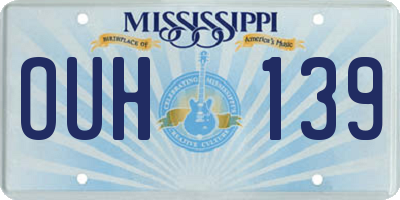 MS license plate OUH139