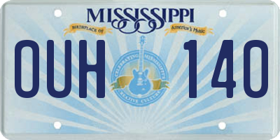 MS license plate OUH140