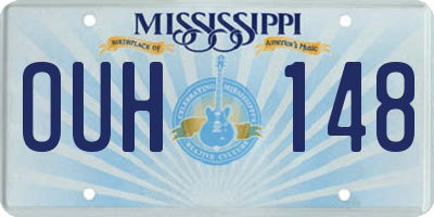 MS license plate OUH148