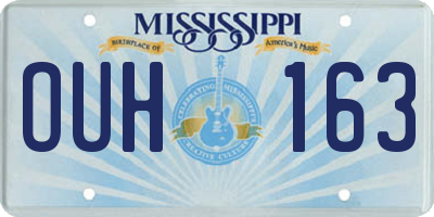 MS license plate OUH163