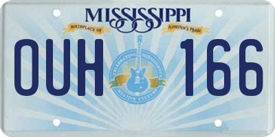 MS license plate OUH166