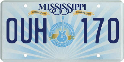 MS license plate OUH170