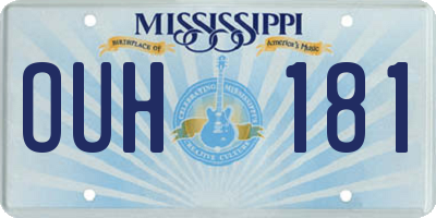 MS license plate OUH181