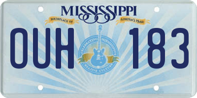 MS license plate OUH183