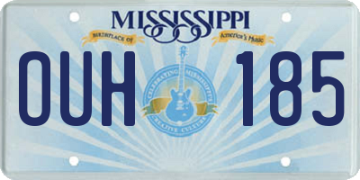 MS license plate OUH185