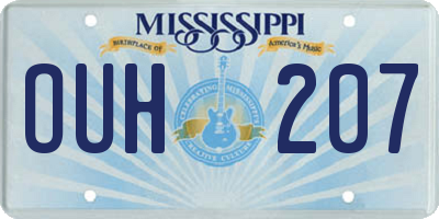 MS license plate OUH207