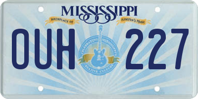 MS license plate OUH227