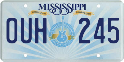 MS license plate OUH245