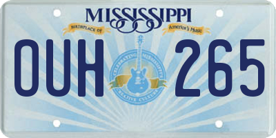 MS license plate OUH265