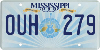 MS license plate OUH279