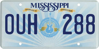 MS license plate OUH288