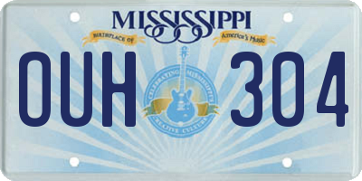 MS license plate OUH304