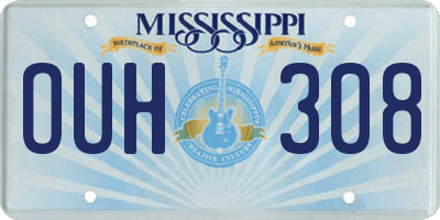 MS license plate OUH308