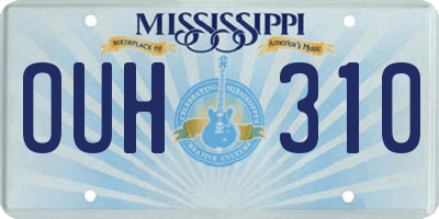 MS license plate OUH310