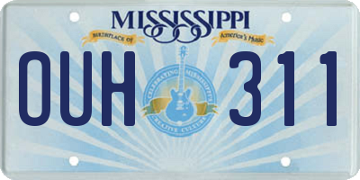 MS license plate OUH311