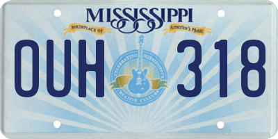 MS license plate OUH318