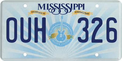 MS license plate OUH326