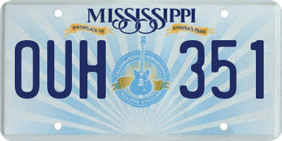 MS license plate OUH351