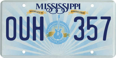MS license plate OUH357