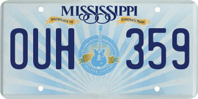 MS license plate OUH359