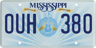 MS license plate OUH380
