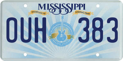 MS license plate OUH383