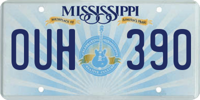 MS license plate OUH390