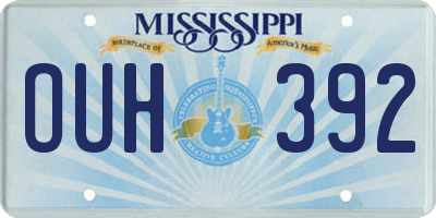 MS license plate OUH392