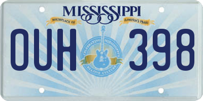 MS license plate OUH398
